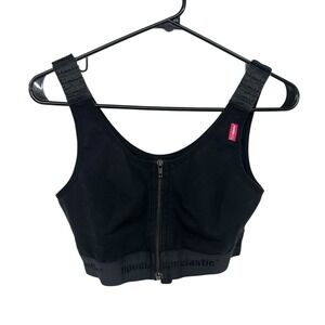 Lipoelastic Post Surgery Compression Front Zip Bra Size‎ 36D Black High Support